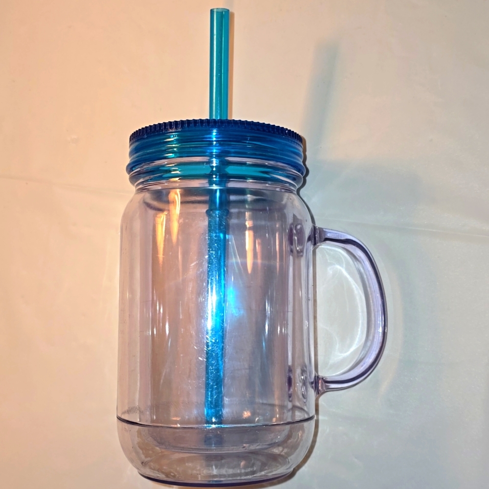 Cup with Handle, Lid, and Straw
